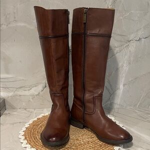 Bussola Rust Brown Equestrian Leather Boots Size 39